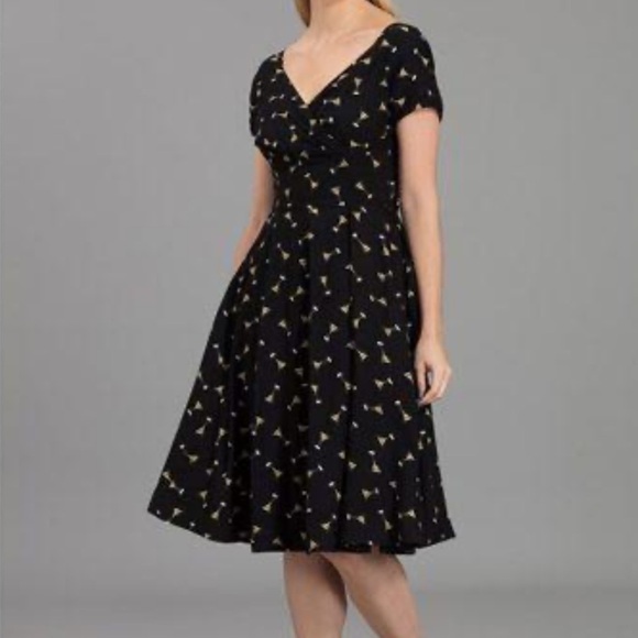 Emily and Fin Gabriella Manhattan Martini Print Dress Black UK 14 US 10 R - Picture 2 of 8